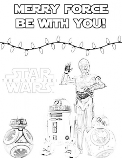 The Last Jedi Droids Holiday Coloring Page for Christmas or Hanukkah ...