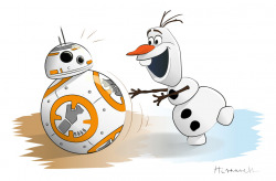 Bb8 meets Olaf by hiranneth on DeviantArt