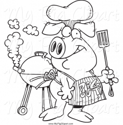 Bbq Pig Black And White Clipart