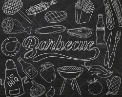 Chalkboard Barbecue Vector Pack BBQ Clipart Summer Clipart