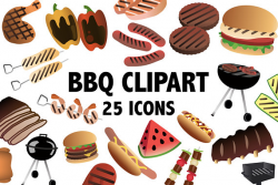 BBQ CLIPART barbeque clipart hot dog clipart summer