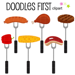 BBQ Food on Fork Clip Art Set – Daily Art Hub – Free Clip Art Everyday