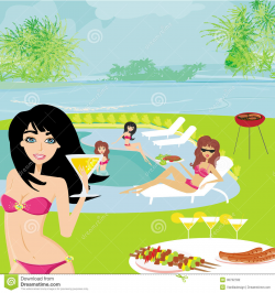 Bbq Pool Party Clipart