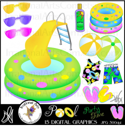 Swimming Pool Party Clipart