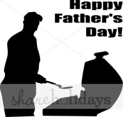 Black Silhouette BBQ Word Art | Fathers Day Clipart & Backgrounds