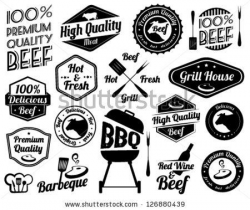 Retro Grill Badges And Labels in Vintage Style by butterflycreative ...