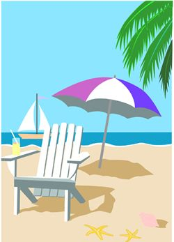 Beach chair clip art, beach umbrella graphic | Places I want to go ...