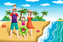 Family Beach Vacation Clipart