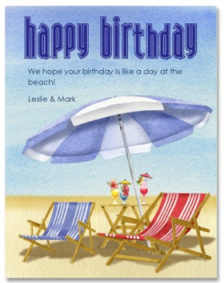 Printable Beach Day Birthday Card Template