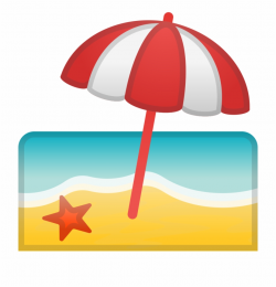 Beach With Umbrella Icon Beach Emoji Png - Clip Art Library