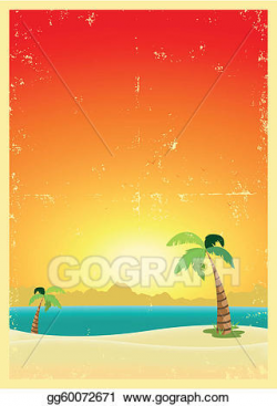 EPS Vector - Exotic beach grunge postcard. Stock Clipart ...