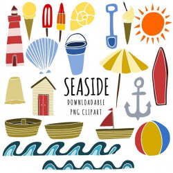 Seaside Clipart, Beach Clipart, Printable, Summer Clipart, Kids ...
