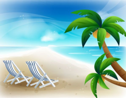 Beach chairs Beach landscape vector graphics download ...