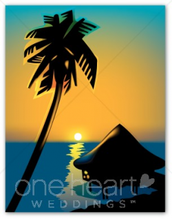 Beach Sunset Clipart | Beach Wedding Clipart