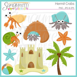 Hermit Crab Clipart | Beach ball, Paper crafting and Starfish