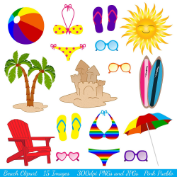 Beach Clipart Clip Art, Summer Vacation Travel Clipart Clip Art ...