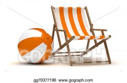 Stock Illustrations - Beach chair and beach ball. Stock ...