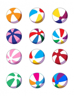 12 Beach Balls Clipart- 12 colorful beach ball vector ...