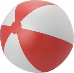 Large PVC beach ball., Red/white (Inflatable beach equipment ...