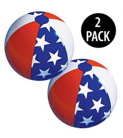 Amazon.com: American Patriotic Beach Ball (Set of 2) 4th of July ...
