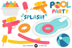 Pool Party Clipart ~ Illustrations ~ Creative Market