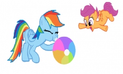Image - FANMADE Rainbow Dash inflating beach ball.png | My Little ...