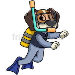 Beagle Dog Scuba Diving | Clipart Of Animals | Scuba diving ...