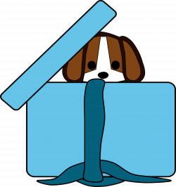 Clipart - Beagle in a box