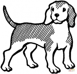 Beagle dog coloring page | Free Printable Coloring Pages