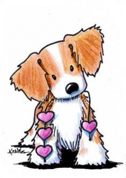ORIGINAL Art Brittany Dog Illustration | Brittany spaniel dogs ...