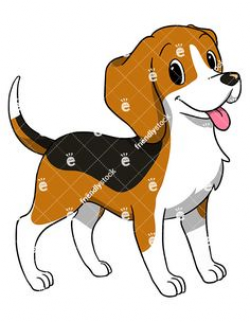 Beagle Dog Patiently Waiting For Food Vector Cartoon Clipart ...