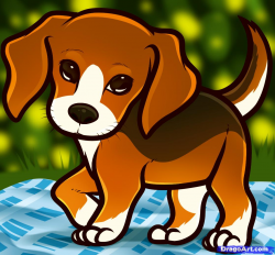 Beagle clipart sad - Pencil and in color beagle clipart sad