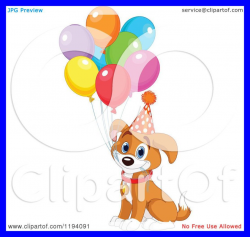 Shocking Cartoon Of A Cute Birthday Beagle Puppy Dog With Party ...