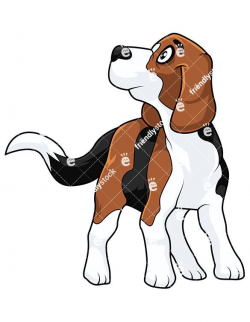 Cute Beagle Dog Looking Up Vector Cartoon Clipart | Beagle dog ...