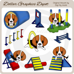 Dog Agility - Beagle - Clip Art - $1.00 : Dollar Graphics Depot ...