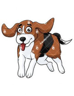 Beagle Dog Patiently Waiting For Food Vector Cartoon Clipart ...