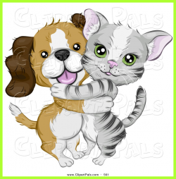 Unbelievable Pal Clipart Of A Cute Beagle Puppy Hugging Little Gray ...