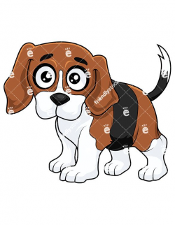 Cute Beagle Puppy With Hazel Eyes Vector Cartoon Clipart | Beagle ...