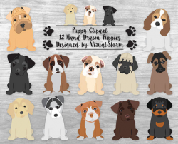 Puppy Clipart Cute Puppies Scrapbooking Puppy Graphics Pitbull