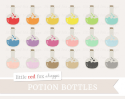 Potion Bottle Clipart Glass Beaker Clip Art Halloween Bubbles
