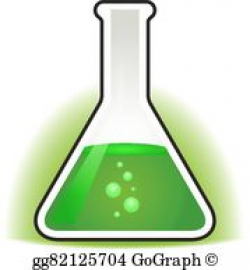Vector Clipart - Beaker with green chemical portion . Vector ...