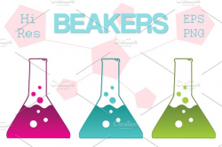 Science Beaker Icons, Clipart Vector ~ Illustrations ~ Creative Market
