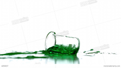 Beaker Falling And Spilling Green Liquid Stock video footage | 4450037