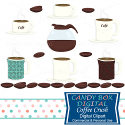 Coffee and Coffee Bean Clipart, Coffee Cup and Coffee Pot Clip Art ...