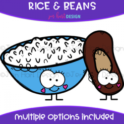 We Go Together Clipart- Rice and Beans {jen hart Clip Art} by Jen ...