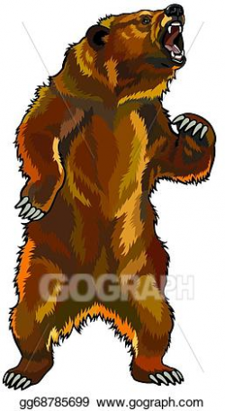 Vector Art - Angry grizzly bear . Clipart Drawing gg68785699 - GoGraph