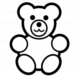 clipartist.net   Clip Art   pitr teddy bear icon black white line ...