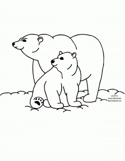 Baby Polar Bear Clipart Black And White - Letters