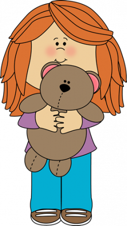 Girl with Teddy Bear Clip Art - Girl with Teddy Bear Image