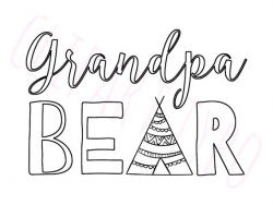 Clipart Digital Art Grandpa bear boho tribal silhouette birth baby ...